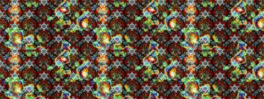 Asya tekstil tarzında. Çiçek desenli çizim. Raster illüstrasyonu. Raster illüstrasyonu. Kahverengi ve gri renkte çiçekler.