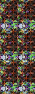 Raster illüstrasyonu. Yaprak ve çiçeklerin suluboya resmi, kahverengi ve siyah renklerin çizim şekli. Yumuşak, bahar çiçekleri kahverengi ve siyah renklerde.