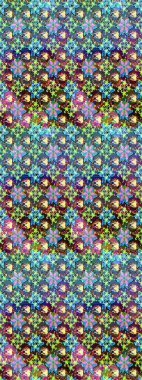 Mavi renkli çiçekler. Sevimli çiçek raster deseni. Düz Çiçek Elementleri Tasarımı. Renkli Bahar Teması çizim şablonu.