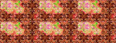 Altın çiçekli, pürüzsüz desen. Barok tarzında altın çiçekli süs. Damask arkaplanı. Kahverengi ve kırmızı renkte altın bir element.