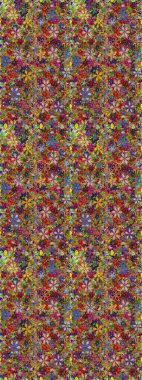 Şirin çiçek elementleri. Raster illüstrasyonu. Kusursuz. Kahverengi ve kırmızı renkte çiçekler.