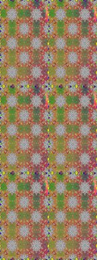 Kahverengi ve gri zarif küçük çiçekler ve kahverengi ve gri renkli komik böcekler, raster desen, illüstrasyon.