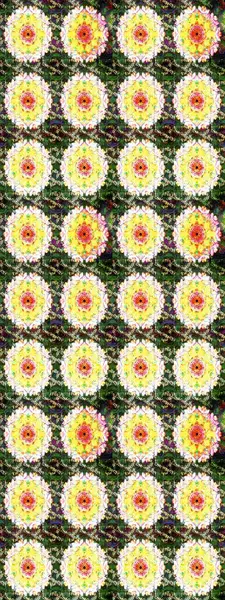 Ağaç dallı bahar çiçekleri ile desen, çiçek siluetiyle yeşil renkler. Raster deseni.