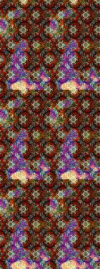 Parlak çiçekli halı deseni kahverengi ve kırmızı renklerde..