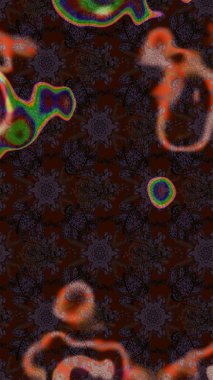 Çizim çiçek deseni duvar kâğıdı olarak kullanılabilir. Kahverengi ve siyah renkli çiçekler. Raster illüstrasyonu.