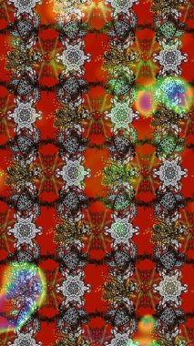 Raster illüstrasyonu. Çiçekli karalama şeklinde Raster çiçek deseni. Nazikçe, yaz çiçekleri kahverengi ve gri renklerde.