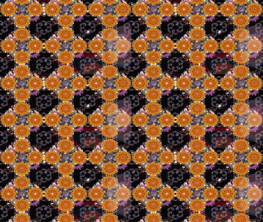 Düz Çiçek Elementleri Tasarımı. Raster. Renkli Bahar Teması çizim şablonu.