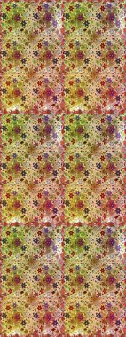 Renkli Bahar Temalı Kusursuz Arkaplan. Sevimli çiçek raster deseni. Düz Çiçek Elementleri Tasarımı. Bej ve kahverengi renkte çiçekler.