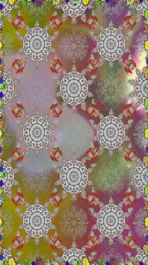 Davetiye ve kartpostal tasarımı için dekoratif çiçek unsurları. Poster ya da kapak için arka plan. Yapraklı kusursuz desen. Tekstil için figür. Sevimli zarif çiçekler Raster illüstrasyonu.