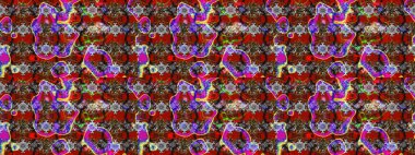 Küçük çiçekteki sevimli çiçek deseni. Güzel karalamalı çiçek desenli çizim. Güzel kumaş deseni. Raster illüstrasyonu.