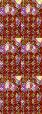 Kahverengi ve kırmızı renkte çiçekli çiçek deseni. Suluboya tarzında kahverengi ve kırmızı renkte çiçekler.