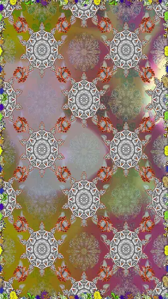 Davetiye ve kartpostal tasarımı için dekoratif çiçek unsurları. Poster ya da kapak için arka plan. Yapraklı kusursuz desen. Tekstil için figür. Sevimli zarif çiçekler Raster illüstrasyonu.