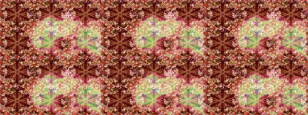 Kahverengi ve kırmızı renklerde altın elementler. Geleneksel klasik raster altın pürüzsüz desen. Barok tarzında kusursuz bir doğulu süsü..