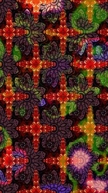 Vadinin çiçekleri kahverengi ve siyah renklerde. Çiçeksel çizim kalıbının çizimi.