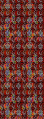 Raster illüstrasyonu. Anti-stres için soyut örnek sayfası. Kahverengi ve kırmızı renklerde.