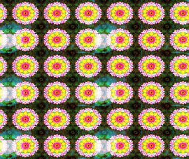 Raster illüstrasyonu. Çizim çiçek deseni duvar kâğıdı olarak kullanılabilir. Yeşil renkte çiçekler.