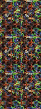 Güzel kumaş deseni. El çizimi. Çiçekler, dallar, bitkiler ve çiçekler. Raster illüstrasyonu.