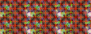 Yumuşak, bahar çiçekli arka plan. Çiçekli karalama şeklinde Raster çiçek deseni. Kırmızı ve kahverengi renkte çiçekler.