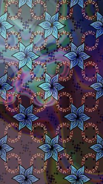 Çiçekli yumuşak bir eskiz şekli. Raster illüstrasyonu. Yumuşak, mavi renkte bahar çiçekleri. Raster çiçekleri klasik tarzda resmedilir..