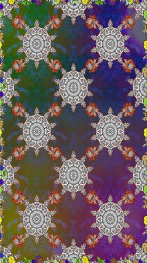 Suluboya etkisi. Organik elementler. Botanik kusursuz desen. Raster deseni.