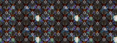 Küçük çiçekteki sevimli çiçek deseni. Raster illüstrasyonu. Çizim.