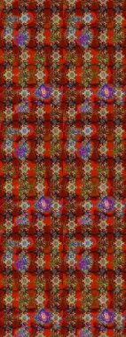 Yumuşak, bahar çiçekli arka plan. Çiçekli karalama şeklinde Raster çiçek deseni. Kahverengi ve kırmızı renkte çiçekler.