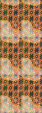 Kusursuz kıvırcık saçlar. Raster altın desen. Doğulu stil altın deseni turuncu ve bej renklerinde altın elementlerle donatıyor..