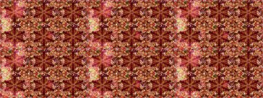 Arkaplan, kumaş, altın duvar kağıdı. Raster altın pürüzsüz desen. Kırmızı ve kahverengi renklerde altın desenli altın elementler. Düz elle çizilmiş vintage koleksiyonu.