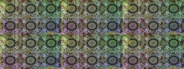 Raster illüstrasyonu. Gri ve yeşil renklerde, altın elementlerle klasik, pürüzsüz desen.