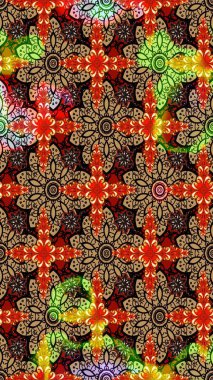 Bej ve siyah renkli çiçekler. Raster illüstrasyonunda çiçek deseni çizimi.