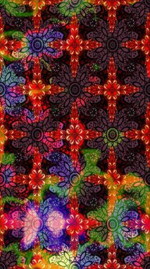 Tomurcukları papatya çiçekleri olan sevimli bir çiçek deseni. Eskiz geçmişi. Kumaş, tekstil, duvar kağıdı baskısı için. Raster illüstrasyonu. Eski usul. Miles Fleur, dandik süs.