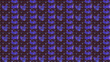 Çizim çiçek deseni duvar kâğıdı olarak kullanılabilir. Mor, mavi ve siyah renkte çiçekler. Raster illüstrasyonu.