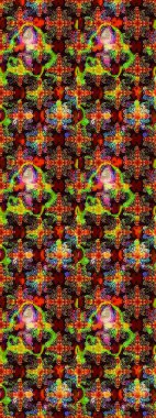 Siyah ve kahverengi renkte çiçekler. Raster illüstrasyonu. El çizimi çiçekli soyut çizim deseni.