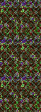 Yeşil ve kahverengi renkli Asya tekstili. Raster illüstrasyonu. Suluboya çiçekli çiçek deseni.