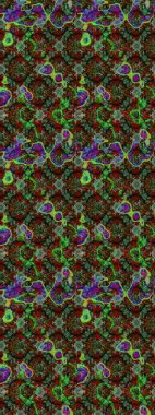 Yeşil ve kahverengi renkli Asya tekstili. Raster illüstrasyonu. Suluboya çiçekli çiçek deseni.