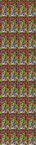 Çiçeksel çizim kalıbının yansıması. Vadinin çiçekleri yeşil ve kahverengi renklerde.