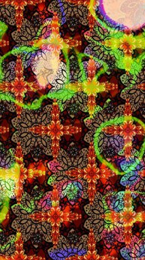 Siyah ve kahverengi renkte çiçekler. Nazik, narin çiçek arkaplanı. Raster çiçek desenli ve çiçekli..