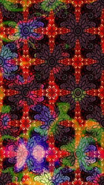 Tomurcukları papatya çiçekleri olan sevimli bir çiçek deseni. Eskiz geçmişi. Kumaş, tekstil, duvar kağıdı baskısı için. Raster illüstrasyonu. Eski usul. Miles Fleur, dandik süs.