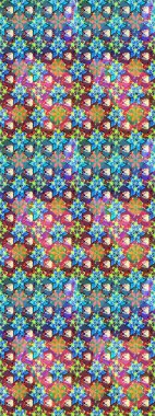 Tekrar eden çiçek arkaplanı, zarif mavi çiçek duvar kağıdı. Mavi renkler üzerine çiçek desenli çizimler, el yapımı papatyalar, papatyalar..