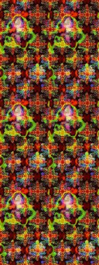 Siyah ve kahverengi renkte çiçekler. Raster illüstrasyonu. El çizimi çiçekli soyut çizim deseni.