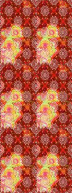 Kırmızı ve turuncu renklerde. Anti-stres için soyut örnek sayfası. Raster illüstrasyonu.