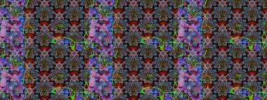 Sınır Kızılderili çiçekli paisley patten. Taslak süsleme izi. Etnik Mandala havlusu. Raster Henna tarzı. Tebrik kartı arkaplanı, boyama kitabı, arkaplan, tekstil için kullanılabilir.