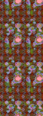 Küçük çiçekte hoş bir çiçek deseni var. Çiçeksel elementlerle süslenmiş zarif raster dokusu. Parlak çiçekli renkler üzerine soyut çizim deseni.