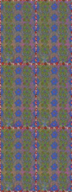 Raster illüstrasyonu. Yaprak ve çiçeklerin suluboya resimleri, gri ve kahverengi renklerde kusursuz desenler. Gri ve kahverengi renkte bahar çiçekleri.