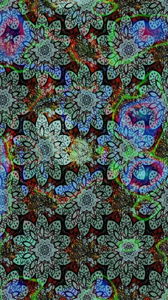 Ultraviyole kumaş deseni. Çizim kalıbı. Organik motif arka planı. Raster illüstrasyonu.