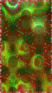 Raster Hip kumaş deseni. Kusursuz Vintage Çiçek Deseni.