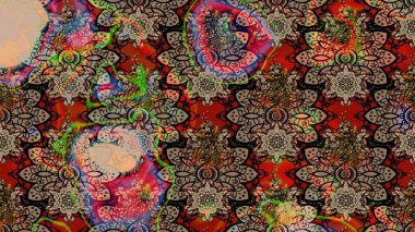 Varicolobeige Raster çizimi. Küçük çiçekteki sevimli çiçek deseni. Birçok bej soyut çiçekli tropikal çizim deseni.