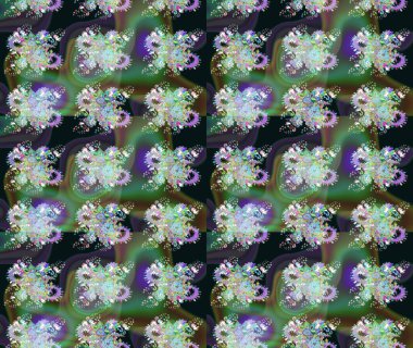 Renkli yeşil çizim kalıbı. Doodle tarzı. Tekstil ve kapak tasarımı için mükemmel. Yeşil renkli çiçekler. Elle çizilmiş sonbahar çiçeği deseni..