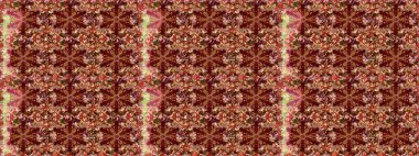 Klasik çiçek dokusu. Kart, duvar kağıdı, ambalaj ve tekstil için klasik tasarım. Kusursuz desenli altın elementler. Kahverengi ve kırmızı renklerde Royal retro. Raster illüstrasyonu. Altın şablon.