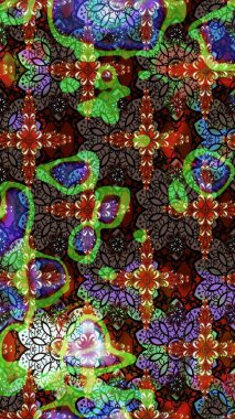 Çiçek arkaplan. Raster illüstrasyonu. Çiçek duvar kâğıdı. Renkli çizim kalıbı. Kahverengi ve yeşil renkli şirin tekstil.